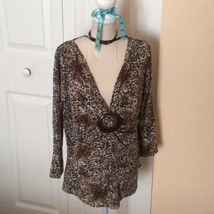 Rayon spandex animal print shirt